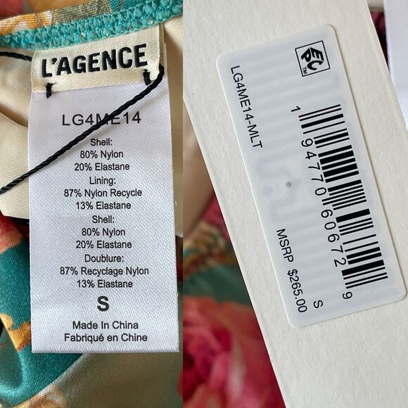 L'AGENCE NWT Amie Roses Underwire One Piece Swimsuit in Multi Size S - Picture 11 of 13